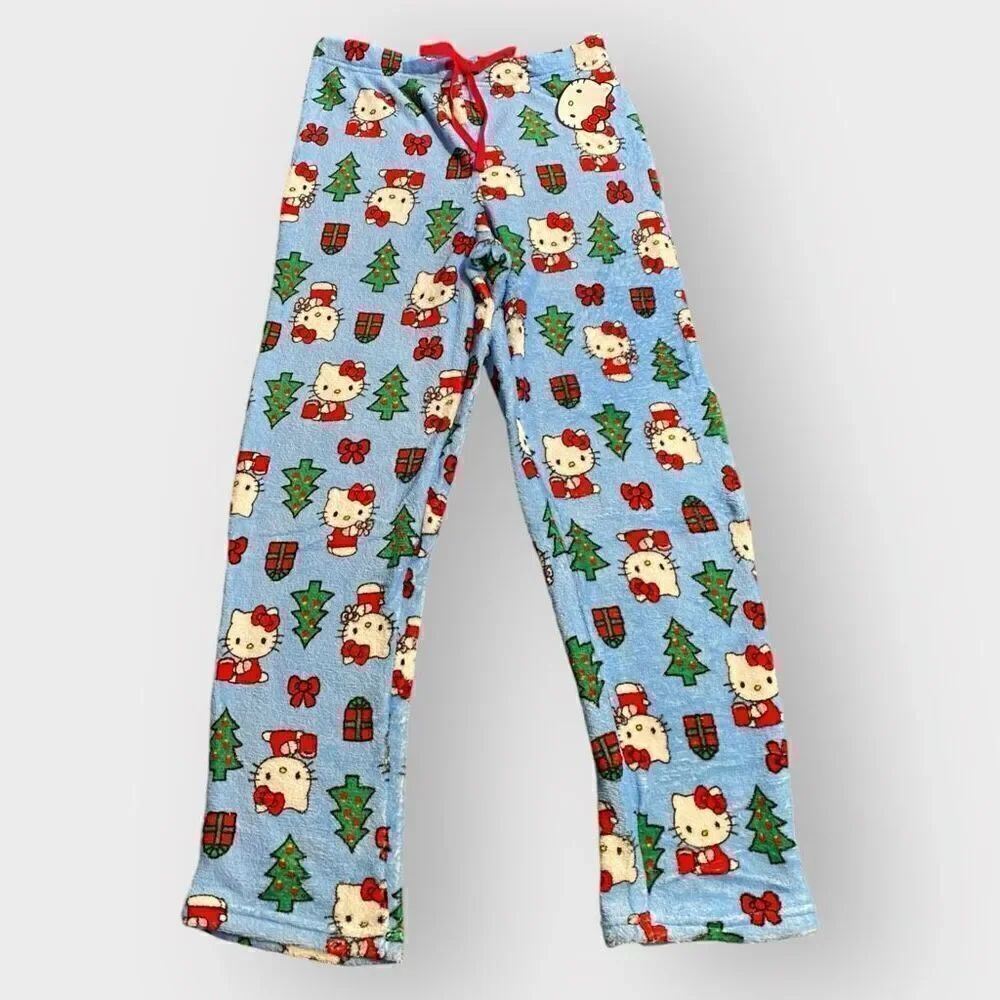 Hello Kitty “Christmas Time” Fuzzy Soft Touch Pajama Pants Womens size M New